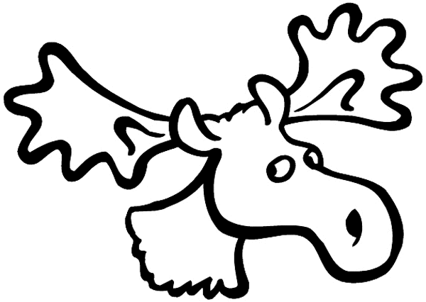 Moose head vinyl sticker. Customize on line.       Animals Insects Fish 004-1375  